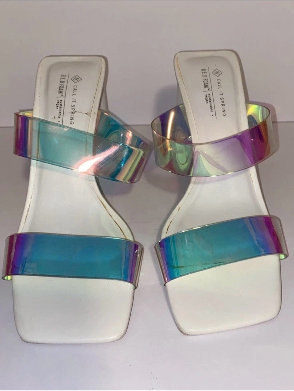Call It Spring B.E.D Foam Size 6 US Sandals High Chunky Heels - NEW